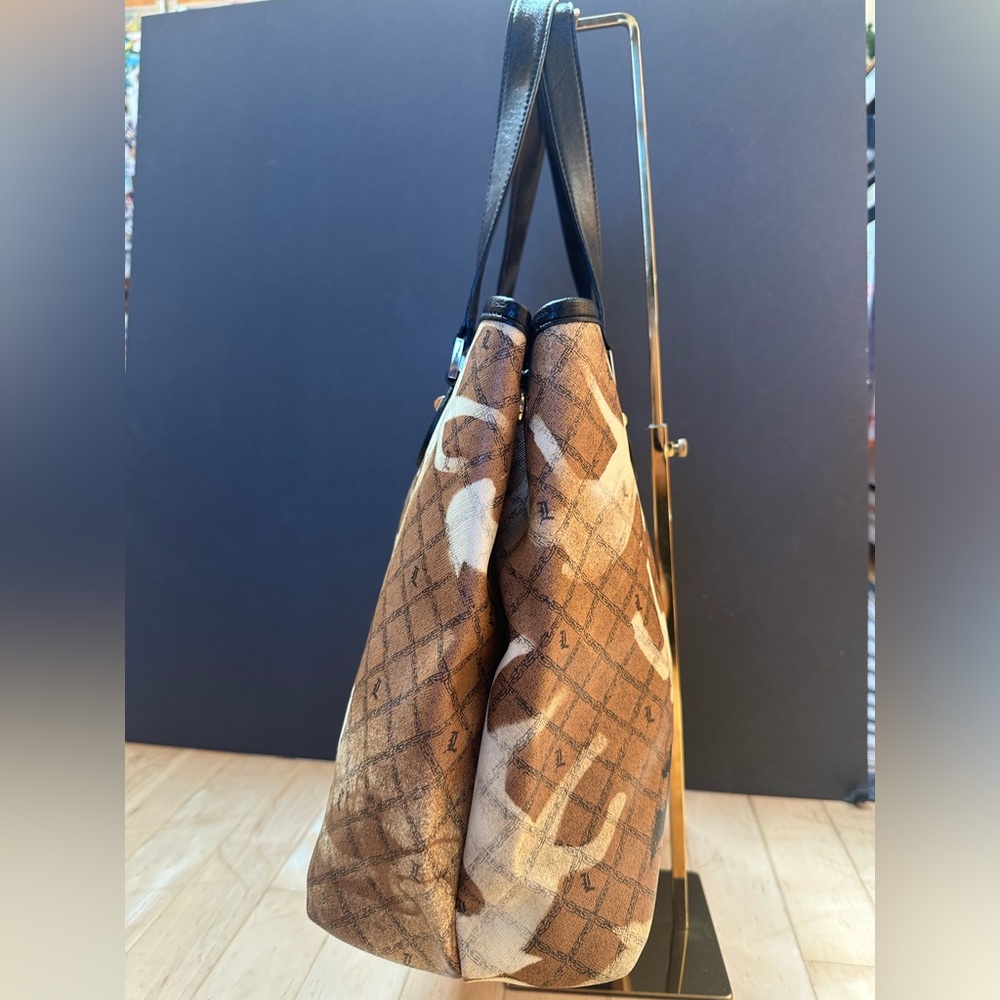 Rare L.A.M.B. By Gwen Stefani "Stencil" Graphic Tote + Stripped Cloth Bag - Picture 7 of 12